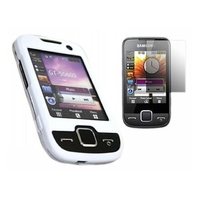 White Hybrid Case LCD Screen Protector & Cleaning Cloth - Samsung S5600 Preston