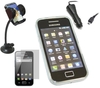 White ProGel Case LCD Protector Car Charger Car Holder - Samsung S5830 Galaxy Ace