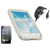 White ProGel Case LCD Screen Protector Mains Charger - HTC HD 7