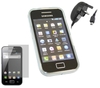 White ProGel Case LCD Screen Protector Mains Charger - Samsung S5830 Galaxy Ace