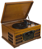 Wooden Retro Turntable with Built in CD Player FM Radio and USB SD Card Reader