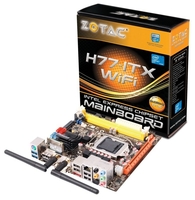 Zotac H77-ITX WiFi Socket 1155 DVI HDMI DisplayPort 7.1 Channel Audio Mini-ITX Motherboard