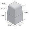 Bradstone,  Block Kerbs Brindle Large Kerb,  Half Battered Upright External Angle LK/E - Individual Unit