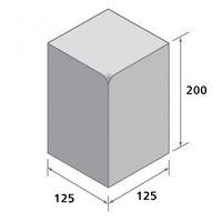 Bradstone,  Block Kerbs Charcoal Large Kerb,  Bull Nose Upright Internal Angle LK/F - Individual Unit