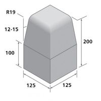 Bradstone,  Block Kerbs Charcoal Large Kerb,  Half Battered Upright External Angle LK/E - Individual Unit