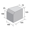 Bradstone,  Block Kerbs Charcoal Small Kerb,  External Radius SK/D - Individual Unit
