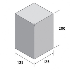 Bradstone,  Block Kerbs Red Large Kerb,  Bull Nose Upright Internal Angle LK/F - Individual Unit