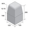 Bradstone,  Block Kerbs Red Large Kerb,  Half Battered Upright External Angle LK/E - Individual Unit
