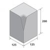 Bradstone,  Block Kerbs Red Large Kerb,  Half Battered Upright Internal Angle LK/D - Individual Unit