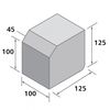 Bradstone,  Block Kerbs Red Small Kerb,  125 x 125 x 100 - Individual Unit