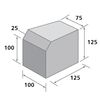 Bradstone,  Block Kerbs Red Small Kerb,  External Radius SK/D - Individual Unit