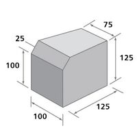 Bradstone,  Block Kerbs Red Small Kerb,  External Radius SK/D - Individual Unit