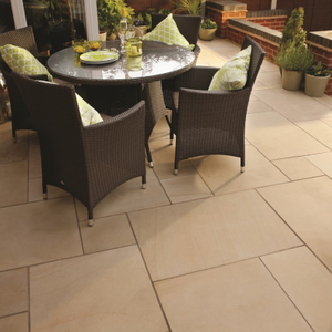Bradstone,  Smooth Natural Sandstone Paving Ivory 600 x 600 - Individual Unit