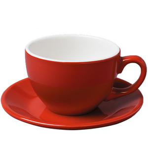 Large Red Cup and Saucer
