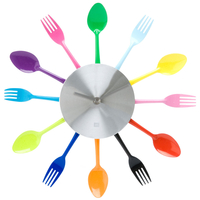 Multi Colour Utensils Clock