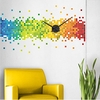 Pixel Rainbow Clock Wall Sticker