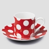 Red Dotty Espresso Cup and Saucer