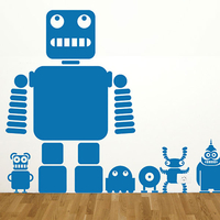 Robots And Aliens Wall Sticker Set