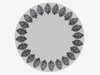 Black leaf patterned dinner plate D27cm