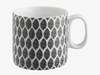 Black leaf patterned mug