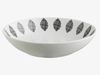 Black leaf patterned pasta bowl D20cm