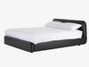 Black leather double bed