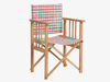 Blue/green patterned directors chair
