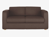 Brown fabric 2 seater sofa