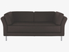 Brown leather 2 seater sofa