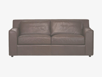 Brown leather 2 seater sofa bed