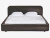Brown leather kingsize bed with storage