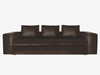 Brown leather large 3 seater sofa bed