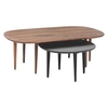 Bruni Walnut and black nested coffee tables