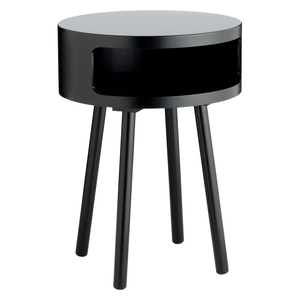 Bumble Black Side Table With Storage Shelf