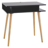Cato Black Desk With Solid Wood Legs