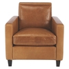 Chester Mid Tan Leather Armchair,  Dark Stained Feet