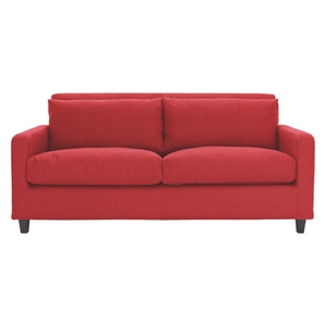 Chester Red fabric 2 seater sofa,  dark stained feet
