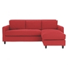 Chester Red fabric chaise sofa,  dark stained feet