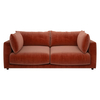 Clemence Orange Velvet 3 Seat Sofa