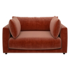 Clemence Orange Velvet Loveseat