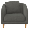 Colby Charcoal Grey Fabric Armchair,  Wooden Feet