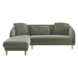 Colby Sage Green Velvet Left Arm Chaise Sofa