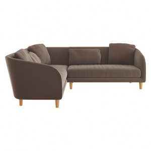 Colby Taupe velvet right arm corner sofa