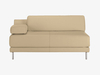 Cream leather armless 2 seater sofa