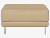 Cream leather footstool