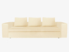 Cream leather large 3 seater sofa bed