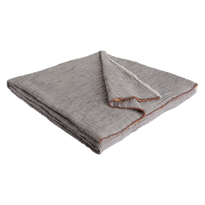 Crinkle Grey And Pink Stonewashed Reversible Throw 220 X 240Cm