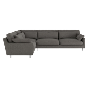 Cuscino Charcoal Grey Wool Tweed Right-Arm Corner Sofa