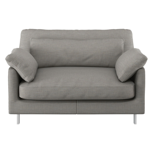 Cuscino Light Grey Textured Fabric Compact Sofa