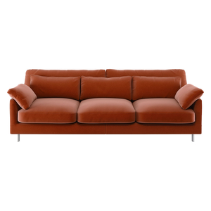 Cuscino Orange Velvet 3 Seater Sofa